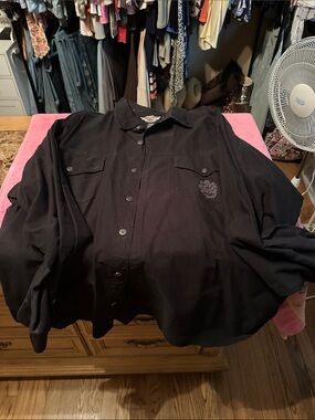 Harley-Davidson Black Long Sleeve Button-Down Shirt